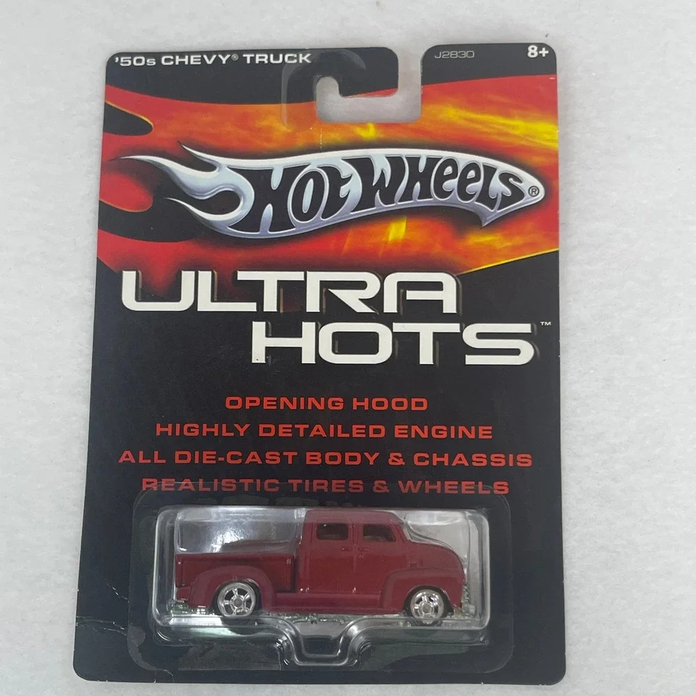 Hot Wheels Ultra Hots 50s Chevy Truck Maroon Diecast Opening Hood J2830 2005